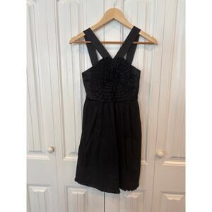 Anthropologie Burlapp Black‎ Floral Dress Size 2